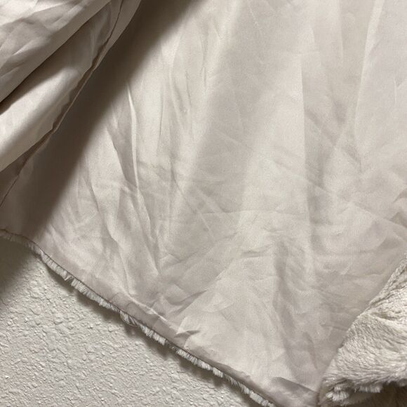 Jack Faux Fur Vest Large Beige l Off White Animal Print open front Tv - Picture 4 of 9